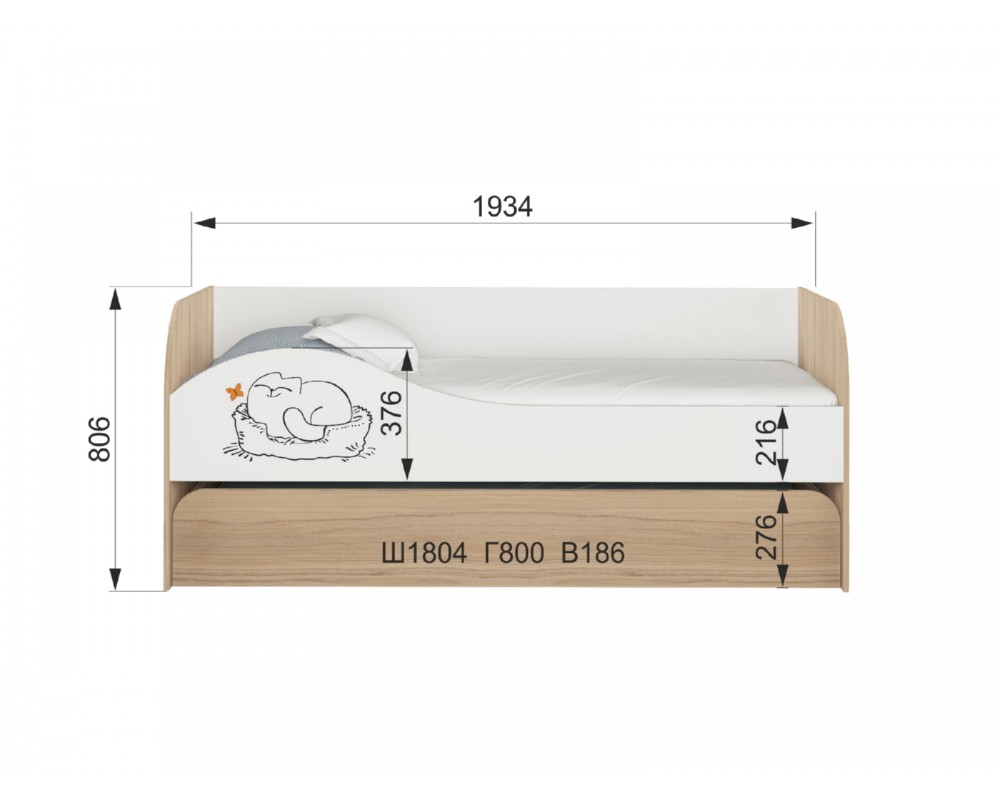 Кровать 2-уровневая Кот-4
