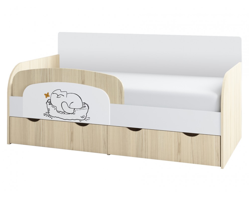 Кровать-тахта Кот малая с бортиком-0