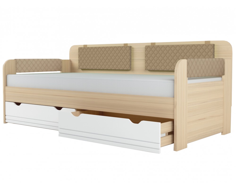 Кровать-тахта Стиль Кофе с подушками-0