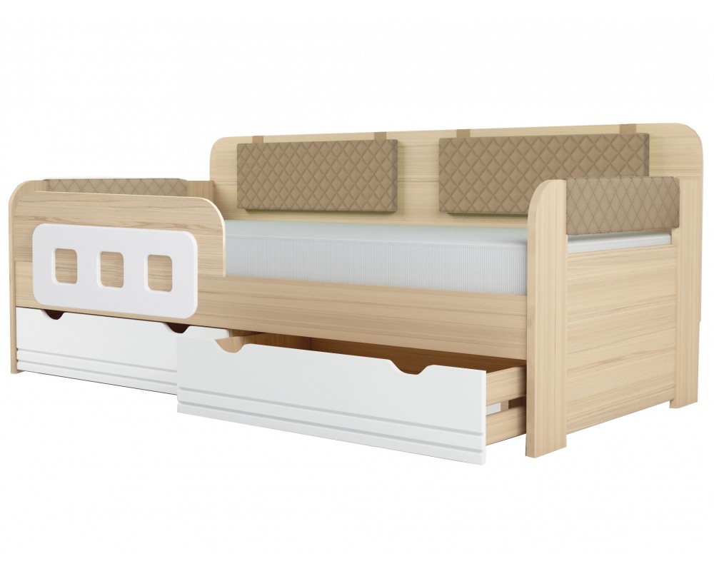 Кровать-тахта Стиль Кофе с подушками с бортиком-0