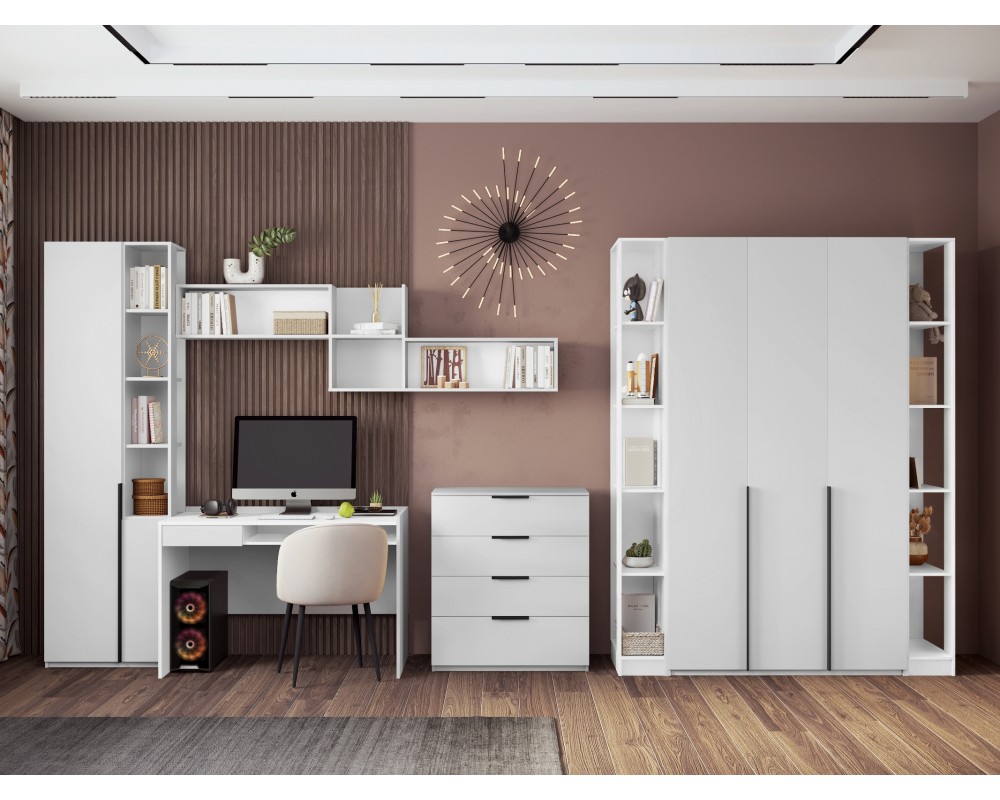 Шкаф четырехдверный Чарли Белый-8