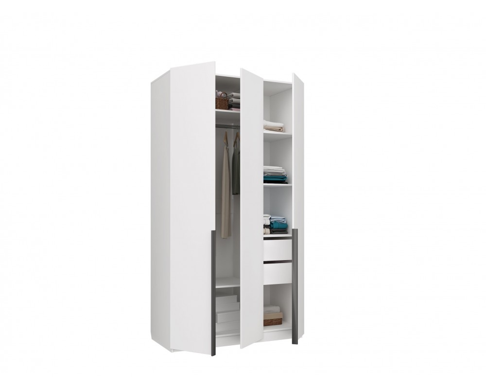 Шкаф трехдверный Чарли Белый-4
