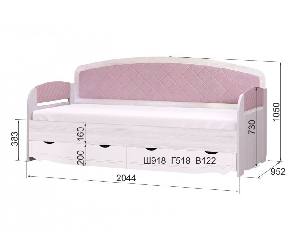 Кровать-тахта Розалия ЛДСП-3