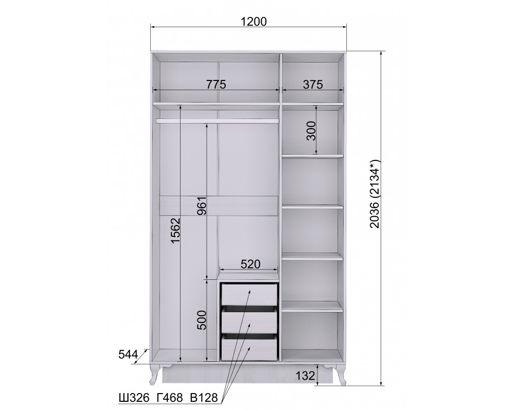 Шкаф трехдверный Розалия Шкаф трехдверный Розалия-5