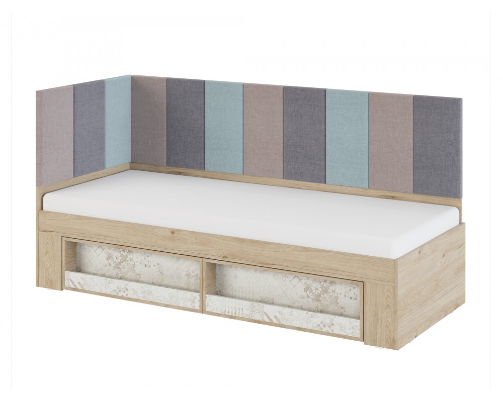 Кровать угловая 0,8 Алиса с мягкой спинкой Кровать угловая 0,8 Алиса с мягкой спинкой-0