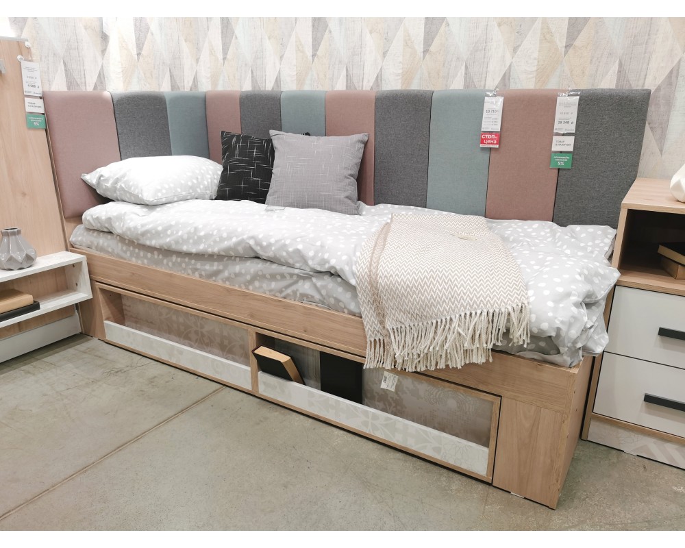 Кровать угловая 0,8 Алиса с мягкой спинкой Кровать угловая 0,8 Алиса с мягкой спинкой-6