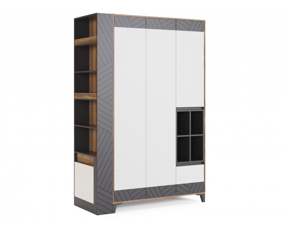 Шкаф трехдверный со стеллажом Гринвич-0